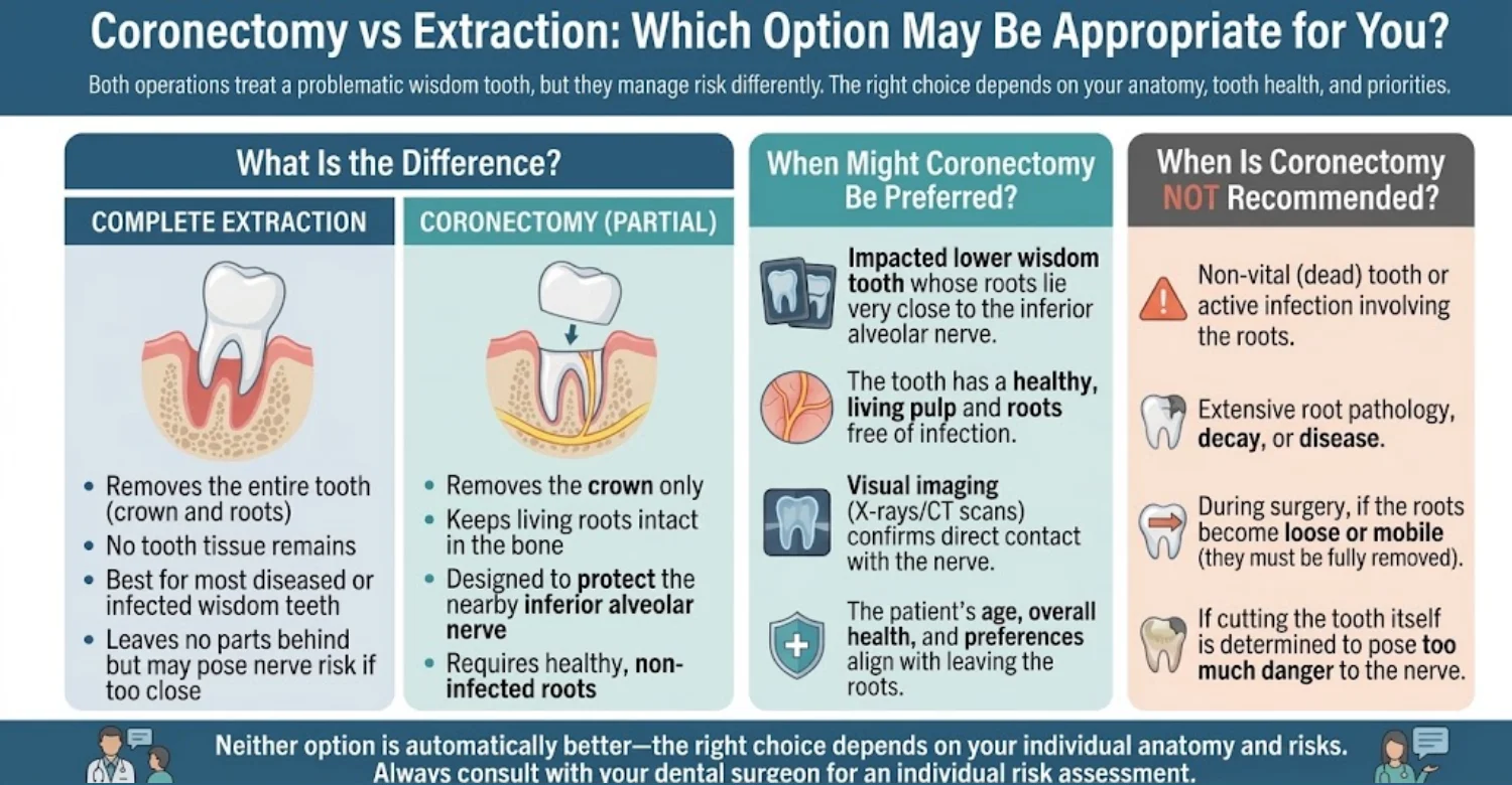 Coronectomy infographic